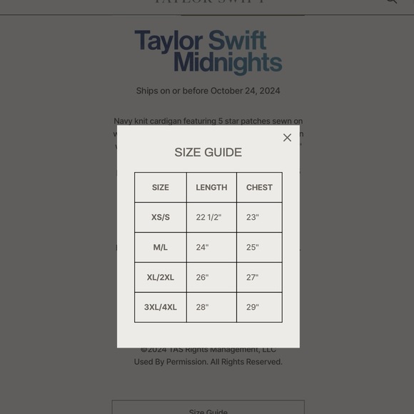 *Authentic* BNIB Taylor Swift Midnights Cardigan ~ XS/SM - Picture 6 of 13